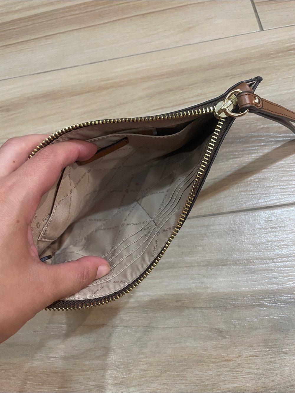 Michael Kors Brown Monogram Wristlet Clutch - Picture 4 of 8
